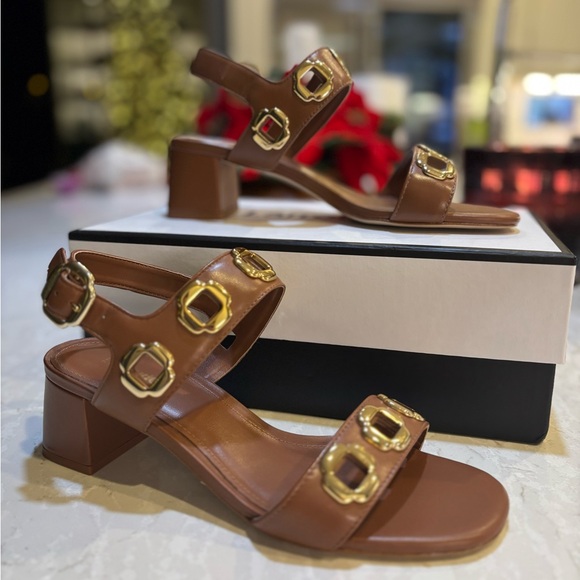 Larroudé Milan Sandal In Caramel Leather - Picture 6 of 8